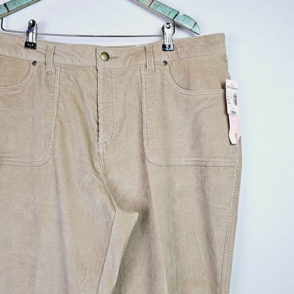 Dressbarn Women's Beige Khaki Stretch 4 Pkt Corduroy Pants, Plus Size 18W, NWT - Picture 4 of 8